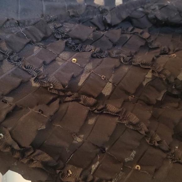 Joseph Ribhoff Sheer Black X Top - Picture 4 of 7